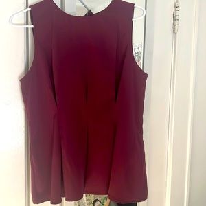 Burgundy dress sleeveless shell blouse. Wore once with a suit.